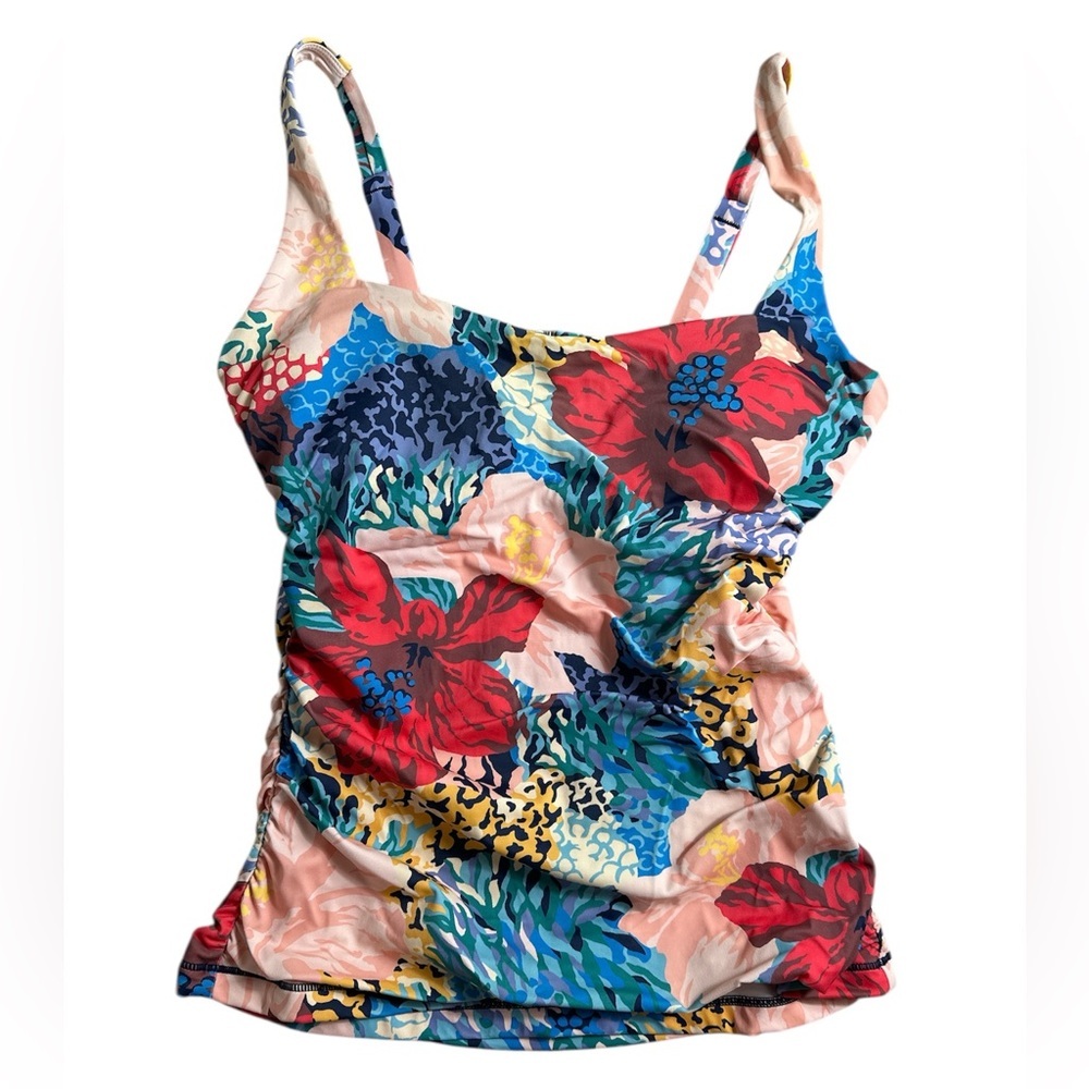 Athleta Multi-Color Floral Swim Cami Top 34DD